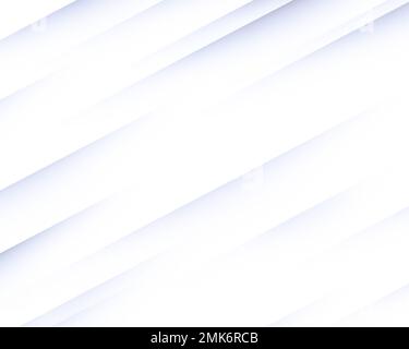 Abstrakter Hintergrund mit diagonalen blaugrauen Linien auf weiß. Geneigte Verlaufsstreifen mit Schatten. Moderne Vollformatvorlage mit Kopierbereich. Stockfoto