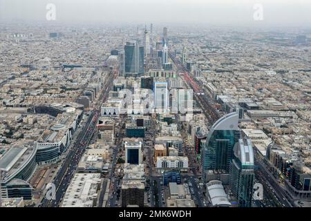Panoramablick von der Sky Bridge, Kingdom Center, Riad, Saudi-Arabien Stockfoto