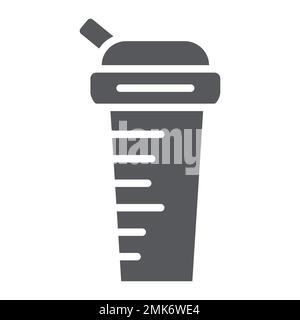 Sport-Shaker-Glyphe-Symbol, Diät und Getränke, Behälterschild, Vektorgrafiken, ein durchgehendes Muster auf weißem Hintergrund, 10. Stock Vektor