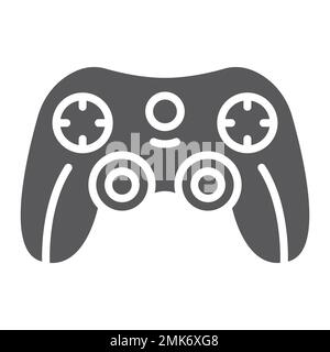 Symbol für Gamecontroller-Glyphe, Spiel und Spiel, Joystick-Zeichen, Vektorgrafiken, ein ausgefülltes Muster auf weißem Hintergrund, eps 10. Stock Vektor