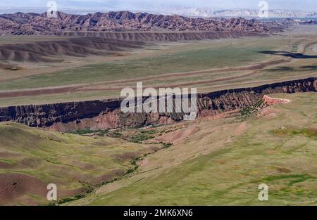 Landschaft entlang der At-Bashy Range, Naryn Region, Kirgisistan Stockfoto