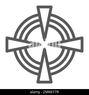 Zielliniensymbol, Spiel und Ziel, Fokuszeichen, Vektorgrafiken, ein lineares Muster auf weißem Hintergrund, eps 10. Stock Vektor