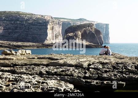 Pilzfelsen, Gozo, Männerinseln Stockfoto