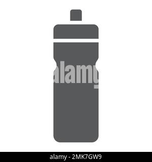 Sportflaschen-Symbol, Getränk und Behälter, Wasserflaschen-Schild, Vektorgrafiken, ein durchgehendes Muster auf weißem Hintergrund, 10. Stock Vektor