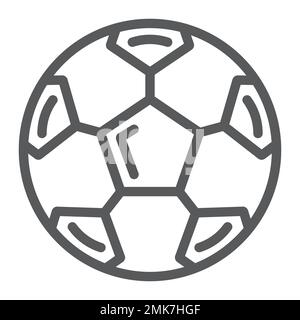 Fußballliniensymbol, Sport und Ausrüstung, Fußballschild, Vektorgrafiken, lineares Muster auf weißem Hintergrund, 10. Stock Vektor