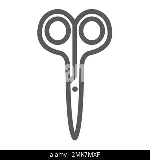Symbol für Scherenlinie, Friseur und Werkzeug, Schnittzeichen, Vektorgrafiken, lineares Muster auf weißem Hintergrund, eps 10. Stock Vektor