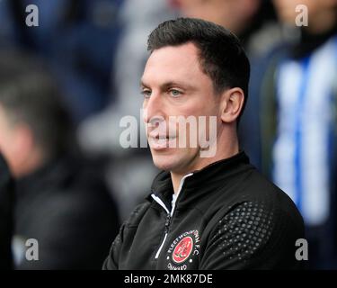 Scott Brown Manager von Fleetwood Town vor dem Emirates FA Cup vierte Runde Spiel Sheffield Wednesday vs Fleetwood Town in Hillsborough, Sheffield, Großbritannien, 28. Januar 2023 (Foto: Steve Flynn/News Images) Stockfoto