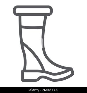 Frauen Stiefel Liniensymbol, Schuhe und Mode, Schuhzeichen, Vektorgrafiken, ein lineares Muster auf weißem Hintergrund, 10. Stock Vektor