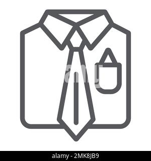 Symbol für Business-Anzug, Männlich und Kostüm, Männeranzug, Vektorgrafiken, ein lineares Muster auf weißem Hintergrund, Steps 10. Stock Vektor
