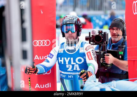 Olympia delle Tofane, Cortina d’Ampezzo, Italien, 28. Januar 2023, Martin (SLO) beim Audi FIS Ski World Cup 2023 - Männer Super G - Alpinski-Rennen Stockfoto