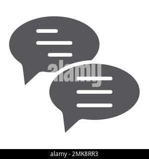 Chat-Glyphensymbol, Nachricht und Kommunikation, Sprechblasenzeichen, Vektorgrafiken, ein ausgefülltes Muster auf weißem Hintergrund, eps 10. Stock Vektor