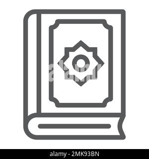 koran-Liniensymbol, islam und Buch, koran-Zeichen, Vektorgrafiken, ein lineares Muster auf weißem Hintergrund, eps 10. Stock Vektor