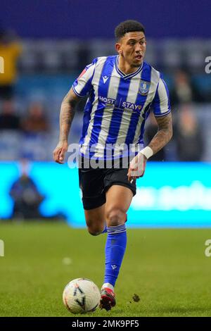 Sheffield, Großbritannien. 28. Januar 2023. Liam Palmer #2 von Sheffield Mittwoch während des Spiels Sheffield Wednesday vs Fleetwood Town in Hillsborough, Sheffield, Vereinigtes Königreich, Emirates FA Cup vierte Runde, 28. Januar 2023 (Foto von Steve Flynn/News Images) in Sheffield, Vereinigtes Königreich, 1./28. Januar 2023. (Foto: Steve Flynn/News Images/Sipa USA) Guthaben: SIPA USA/Alamy Live News Stockfoto