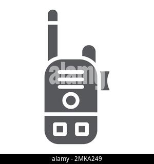 Walkie-Talkie-Glyphe-Symbol, Kommunikation und Sender, Radioset-Zeichen, Vektorgrafiken, ein durchgehendes Muster auf weißem Hintergrund, eps 10. Stock Vektor