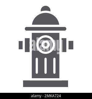 Symbol für Hydranten-Glyphe, Ausrüstung und Schutz, Löschzeichen, Vektorgrafiken, durchgehendes Muster auf weißem Hintergrund, eps 10. Stock Vektor