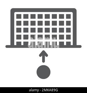 Fußballgitter-Symbol, Sport und Fußball, Strafzeichen, Vektorgrafiken, durchgehendes Muster auf weißem Hintergrund, 10. Steps. Stock Vektor