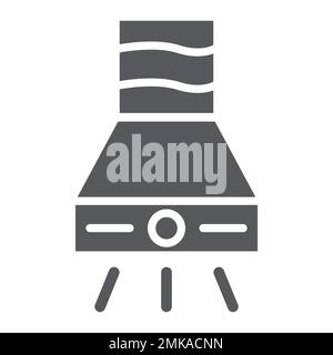 Symbol für die Glyphe der Auspuffhaube, Ventilator und Küche, Schild für die Abzugshaube, Vektorgrafiken, ein durchgehendes Muster auf weißem Hintergrund, eps 10. Stock Vektor