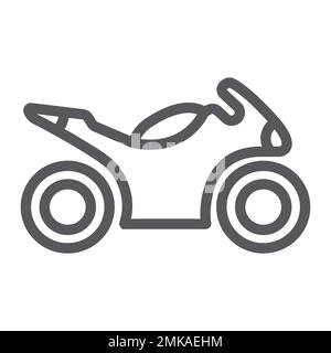 Sportbike Liniensymbol, Transport und Fahrt, Motorradschild, Vektorgrafiken, lineares Muster auf weißem Hintergrund, eps 10. Stock Vektor