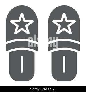 Pantoffeln Glyphe Icon, Kleidung und Nachtwäsche, Schuhschild, Vektorgrafiken, durchgehendes Muster auf weißem Hintergrund, Stufen 10. Stock Vektor