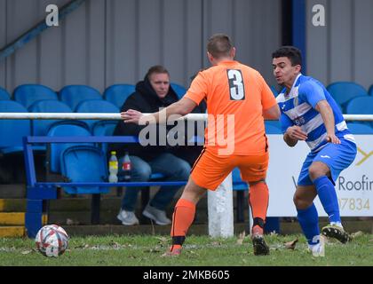 Glasshoughton, West Yorkshire, Großbritannien. 28. Januar 2023. Toolstation Northern Counties East League Division One, Glasshoughton Welfare AFC gegen Athersley Recreation am 28. Januar 2023 im Lee Johnston Signage Stadium, Glasshoughton, West Yorkshire UK Photo Credit Craig Cresswell Photography Credit: Craig Cresswell/Alamy Live News Stockfoto