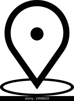 Symbol "Standort". Kartenanschlussschild. Positionsstift Positionsmarkierung. Zeigersymbol für Kartenmarkierung. Positionsanzeige GPS-Positionssymbol. Vektorsymbol auf transparentem BA Stock Vektor