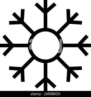 Wintervektorsymbol Schneeflocke. Symbol für herabfallenden Schnee. Eisschild. Winterelement. Muster kalter Kristall Stock Vektor