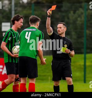 PSNI FC vs Portstewart FC, Lough 41 Premier Intermediate League, Samstag, 28. Januar 2023, The Dub, Belfast, Nordirland Stockfoto