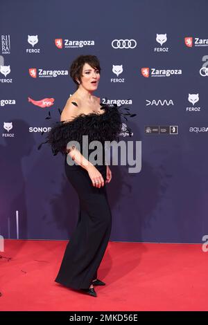 28. Januar 2023, Zaragoza, Aragon, Spanien: Silvia Abril nimmt an den Feroz Awards 2023 Teil – Roter Teppich im Auditorium am 28. Januar 2023 in Zaragoza, Spanien (Kreditbild: © Jack Abuin/ZUMA Press Wire) NUR REDAKTIONELLE VERWENDUNG! Nicht für den kommerziellen GEBRAUCH! Stockfoto