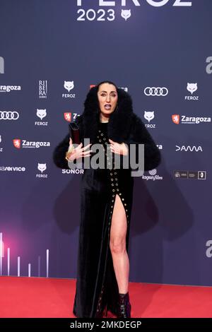 Zaragoza. Spanien. 20230128, Rossy de Palma nimmt am 28. Januar 2023 an den Feroz Awards 2023 - Red Carpet im Auditorium in Saragoza, Spanien, Teil. Kredit: MPG/Alamy Live News Stockfoto
