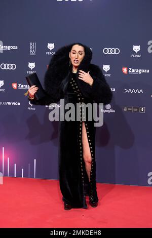 Zaragoza. Spanien. 20230128, Rossy de Palma nimmt am 28. Januar 2023 an den Feroz Awards 2023 - Red Carpet im Auditorium in Saragoza, Spanien, Teil. Kredit: MPG/Alamy Live News Stockfoto