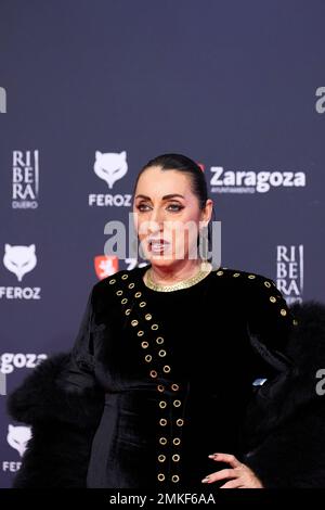 28. Januar 2023, Zaragoza, Aragon, Spanien: Rossy de Palma nimmt an den Feroz Awards 2023 Teil – Roter Teppich im Auditorium am 28. Januar 2023 in Zaragoza, Spanien (Kreditbild: © Jack Abuin/ZUMA Press Wire) – NUR REDAKTIONELLE VERWENDUNG! Nicht für den kommerziellen GEBRAUCH! Stockfoto