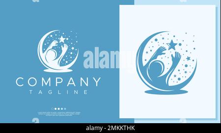 Design-Vorlage für Dream Child Logo. Einfaches Kid-Logo. Stock Vektor