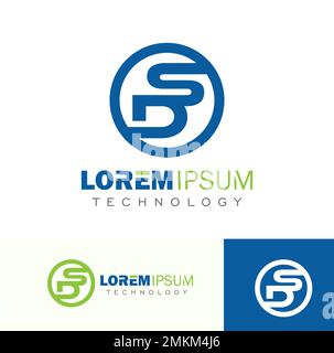 Ein Satz von Vektordarstellungen mit dem Anfangszeichen für das DS-Buchstaben-Monogramm-Logo Stock Vektor