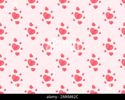 Set aus valentinstag-Muster Set aus Herzen nahtlose Hintergrundtapete, Red Hearts nahtloses Muster Stockfoto