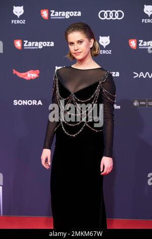 Elisabet Casanovas nimmt am 28. Januar 2023 in Saragossa, Spanien, an den Feroz Awards 2023 - Red Carpet im Auditorium Teil. Foto von ABACAPRESS.COM Stockfoto