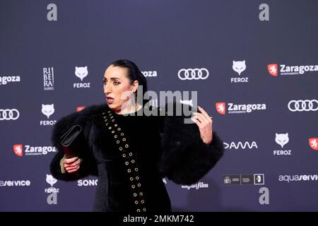 Rossy de Palma nimmt am 28. Januar 2023 in Saragossa, Spanien, an den Feroz Awards 2023 - Roter Teppich im Auditorium Teil. Foto von ABACAPRESS.COM Stockfoto