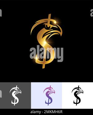 Ein Vektorbildsatz mit dem Golden Eagle Money Dollar Symbol Vector Sign Stock Vektor