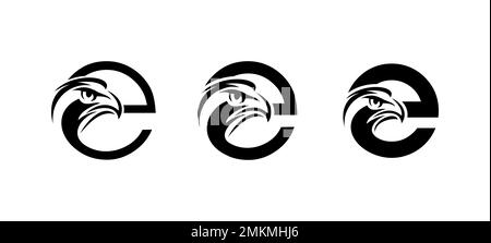 Ein Vektorbildsatz aus Anfangsbuchstabe e e des EAGLE-Logos im Monogramm Stock Vektor