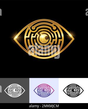 Ein Vektorabbildungssatz des Vektorzeichens des goldenen Augensymbols Stock Vektor