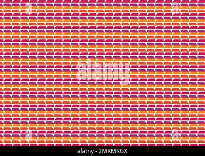 Farbiger Hintergrund mit nahtlosem Muster, Hintergrund mit gelbem, pinkfarbenem, violett-orangefarbenem Muster Stockfoto