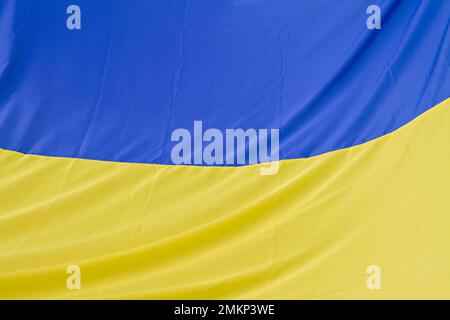 Staatsflagge der Ukraine. Blauer und gelber Ukranin-Staatsfähnrich. Stockfoto