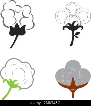 Baumwoll-Vektorsymbol mit schlichtem Design. Stock Vektor