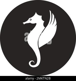 Seahorse-Logo-Vektor, Vorlage für Illustrationsdesign. Stock Vektor