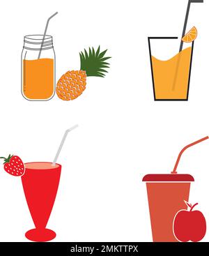 Logo für frischen Fruchtsaft Icon.Vector Illustration. Stock Vektor