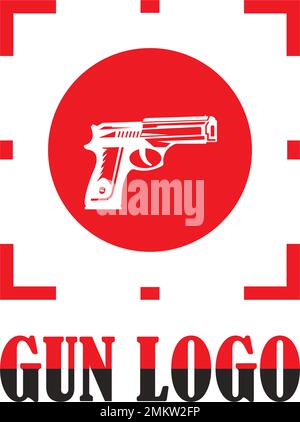 Design-Vorlage für Vektordarstellung des Gun-Logos. Stock Vektor