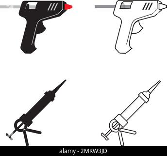 Vektorsymbol für Klebepistole .Illustration Designvorlage. Stock Vektor