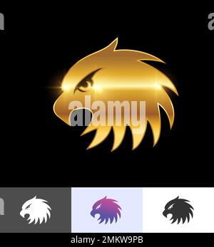 Ein Vektorbildsatz mit dem Logo des goldenen Adlervogel Stock Vektor