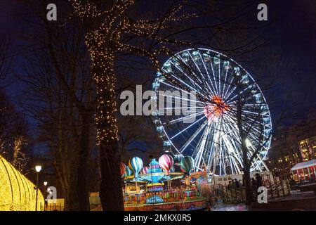 Jul i Vinterland, Weihnachten in Winterland ist Oslos beliebtester Weihnachtsmarkt. Stockfoto