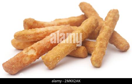 Murali mit Zuckerbeschichtung, eine beliebte Wüste des indischen Subkontinents Stockfoto