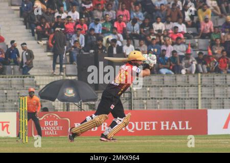 Nicht exklusiv: 28. Januar 2023 in Sylhet-Bangladesch: Comilla Victorians Team Batsmans Pakistanischer Cricketspieler MOHAMMAD RIZWAN erzielte 54 Runs (47 Bälle) Stockfoto